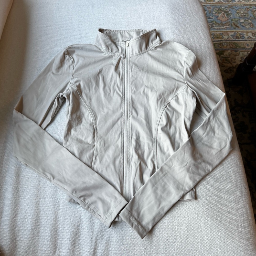Lazuli label cream cropped zip up jacket